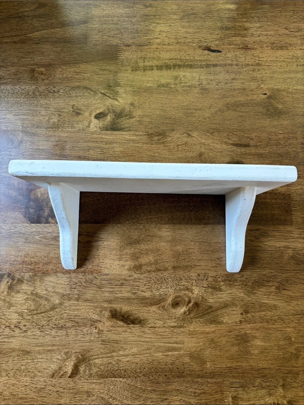 Distressed Vintage Style White Wall Display Shelf - 12”